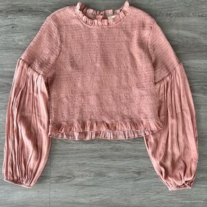 Grade & Gather Blush Pink Smocked Top 
Size L